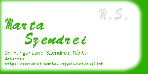 marta szendrei business card